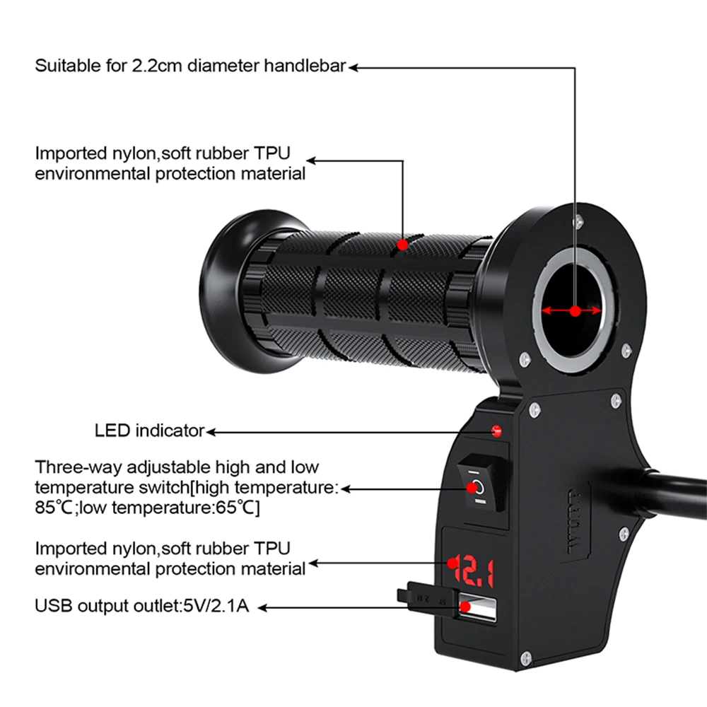 WUPP 3 в 1 руль мотоцикла электрические нагревательные ручки нагревательная ручка