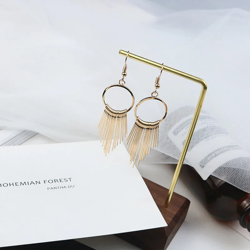 Женские металлические кисточки серьги ювелирные изделия Роскошные Большой