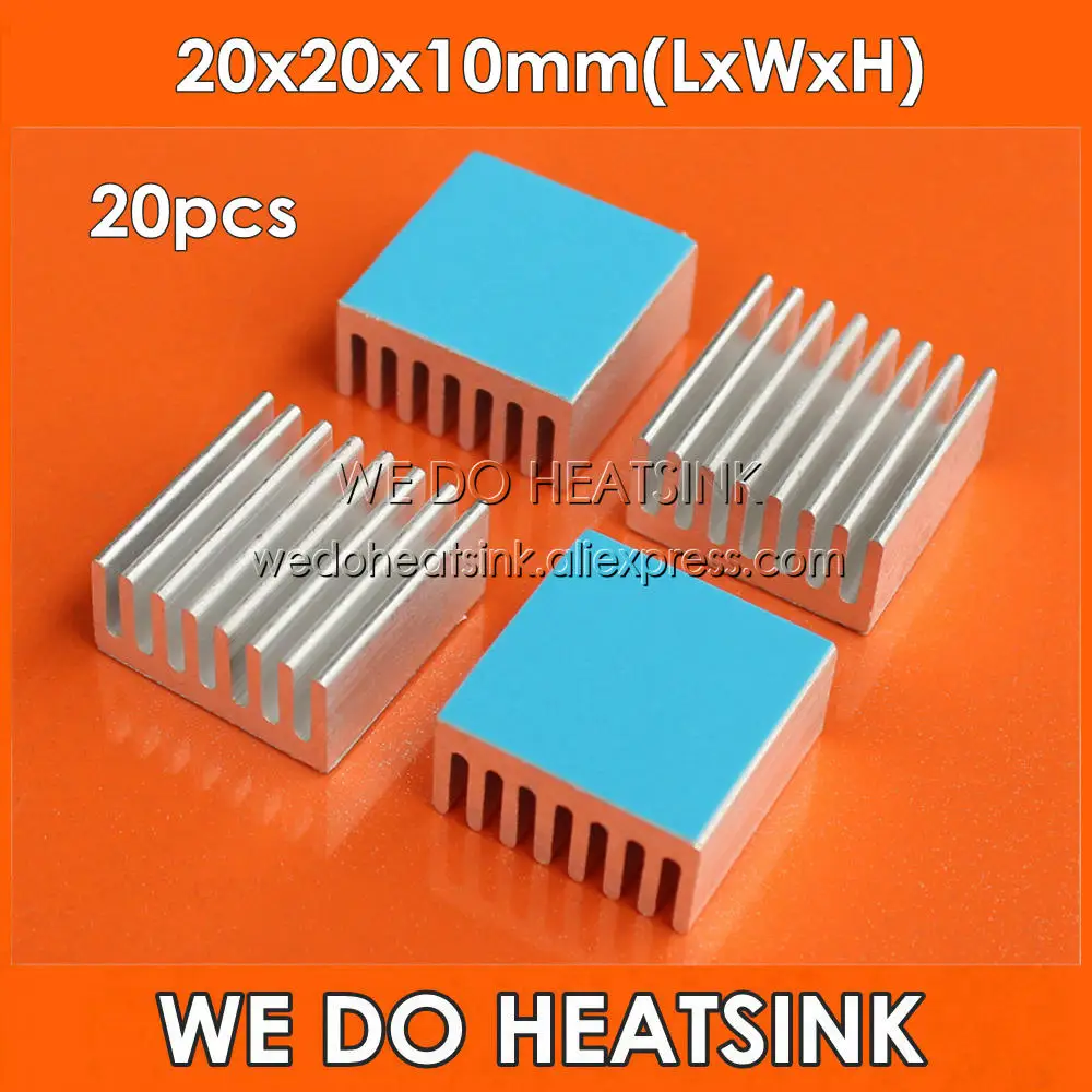 

Мы производим радиатор 20 шт. 20x20x10 мм 1 Вт 3 Вт светодиодный теплоотвод алюминиевый радиатор с синей тепловой двухсторонней клейкой лентой дл...