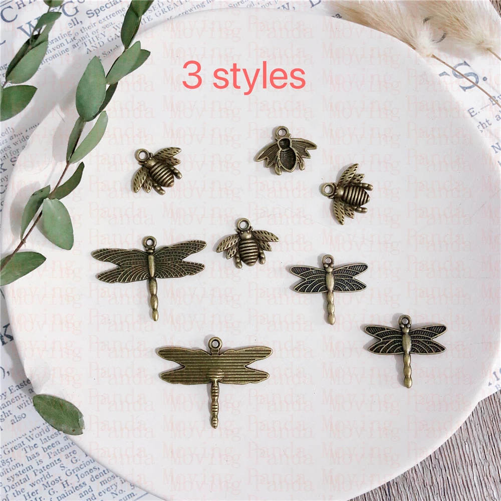 Декоративные подвески в стиле ретро карточки с пчелами и стрекозой