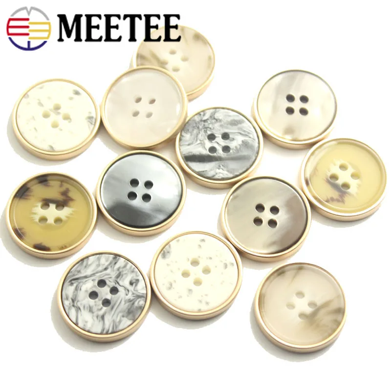 10 шт. Модный женский костюм с металлическими пуговицами из смолы декоративная