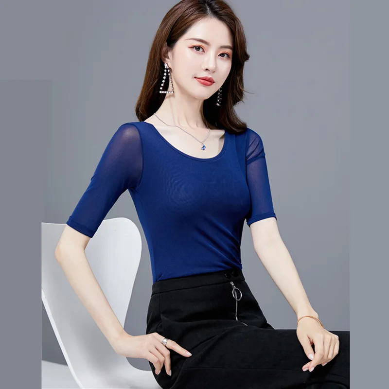 Футболка женская в Корейском стиле летняя водолазка Харадзюку с коротким