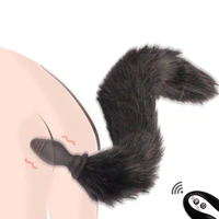 wireless remote anal plug vibrator sex toy vibrating fox tail butt plug anus dilator for couples adult games cosplay accessories