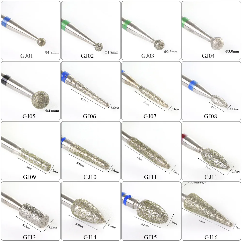 

17 Types Rotate Mills Nail Drill Cutter Diamond Material Bits Electric Apparatus For Manicure Accessory Nail Drill Nail Tools