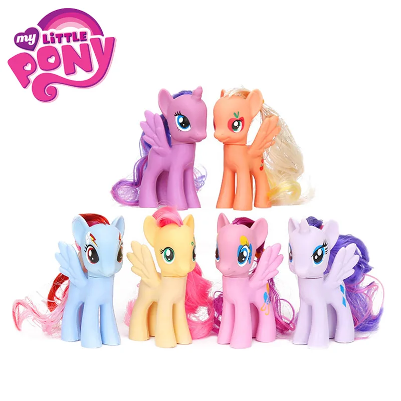 Упаковка из 6 шт. игрушки My Little Pony Комплект дружба-это чудо всех цветов радуги; платье с Сумеречной искоркой серии «редкость ПВХ фигурки Куклы