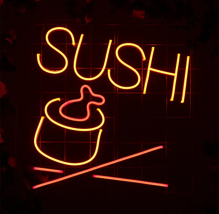 Индивидуальная светодиодная настенная вывеска аниме Магазин Бар суши