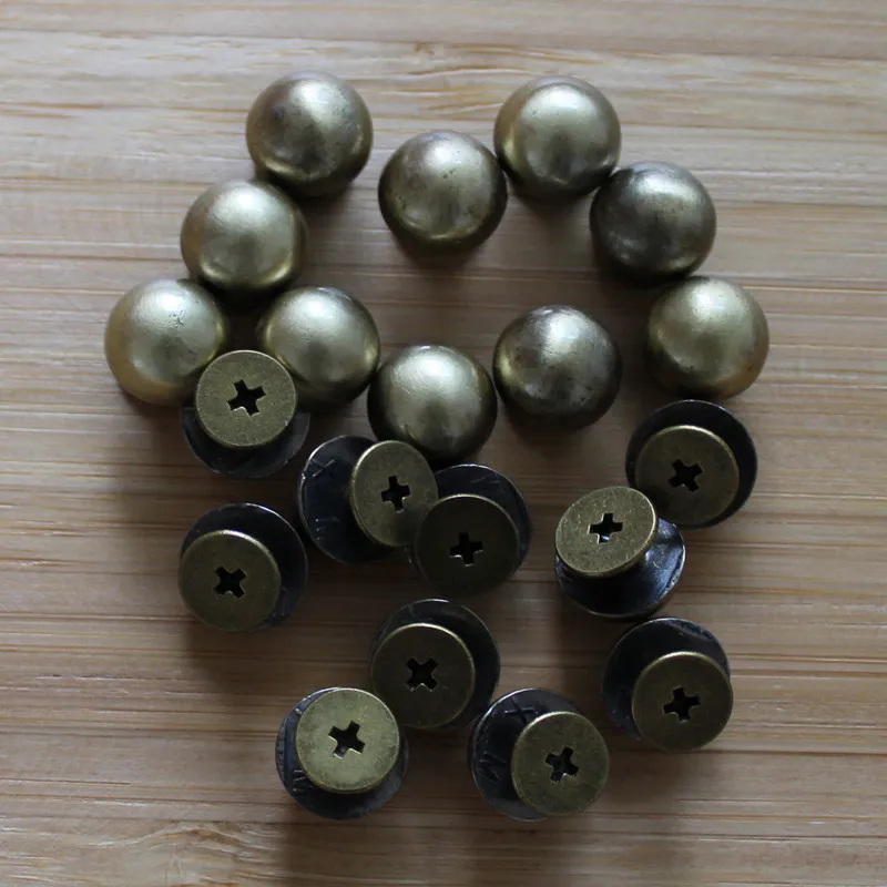 bronze 10 шт. грибные гвозди Шипованная Сумка DIY ручной работы сумка для одежды обувь декоративные пряжки ножные ногти Нижняя арочная поверхность винтовые заклепки - Цвет: bronze