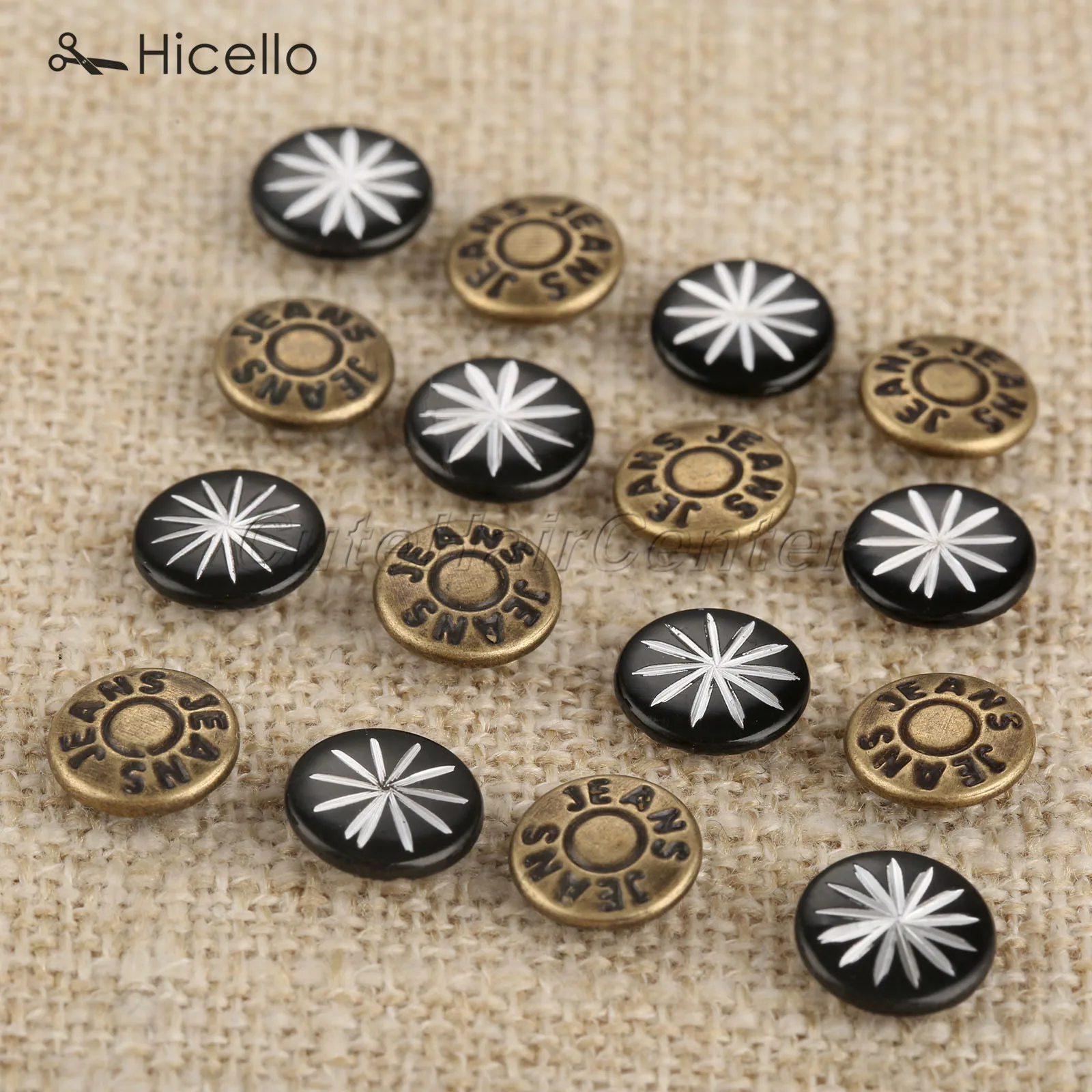 100 комплектов заклепок металлические элементы с гвоздями 9 мм бронзовые черные