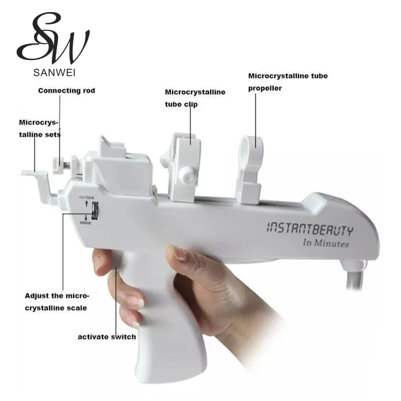 

Korea Vanadium Titanium Metal Water Microlite Crystal Mesotherapy Gun With 25 Nano Pins Anti-aging Facial Beauty Spa Machine