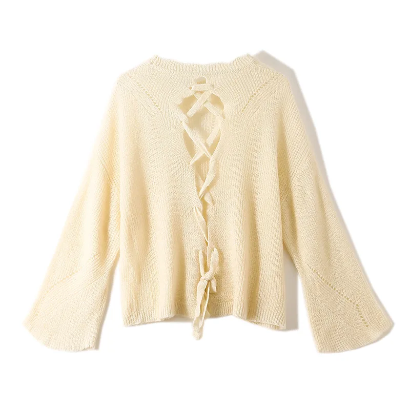 Early autumn 2019 lazy wind round neck loose new thin section pullover sweater | Женская одежда