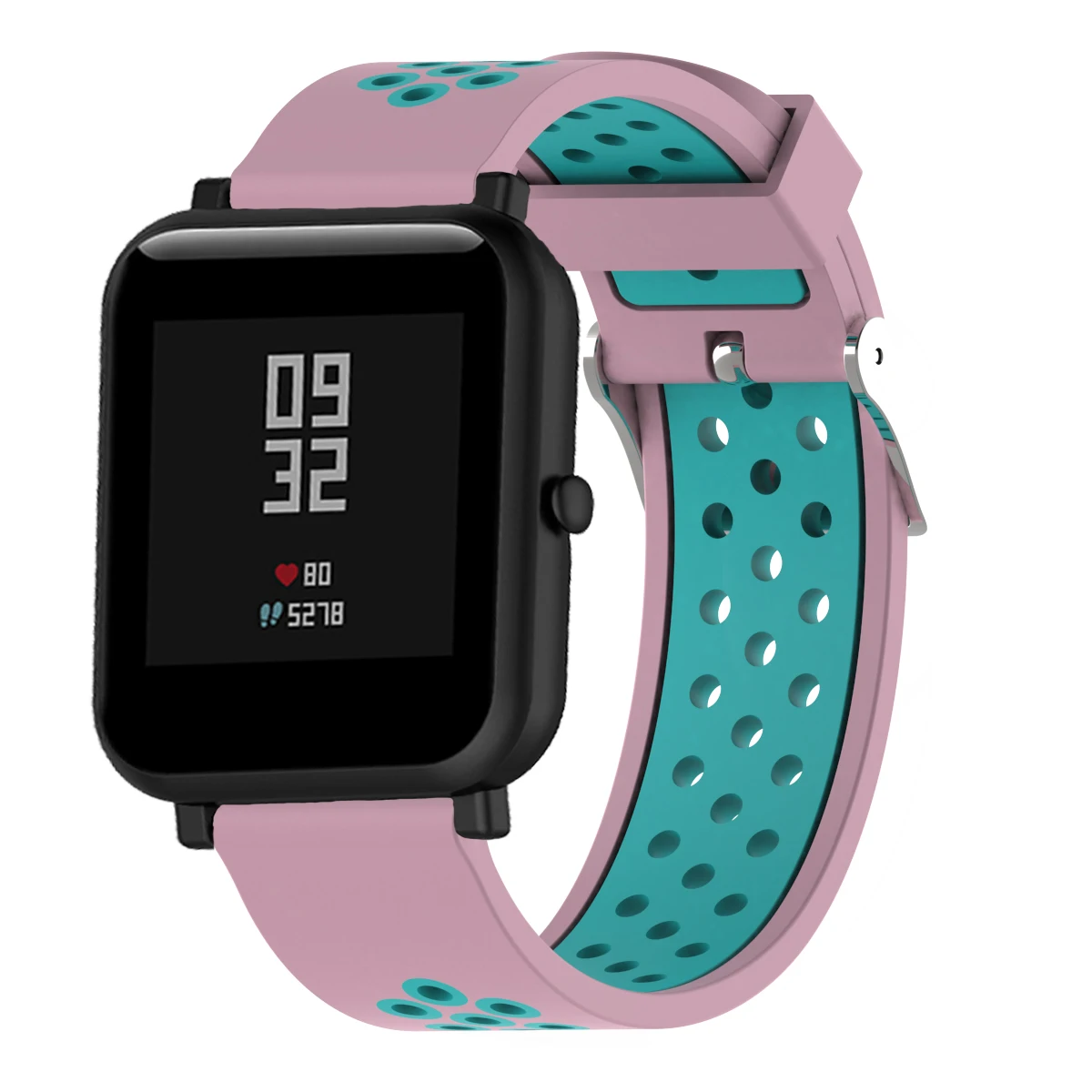 Спортивный силиконовый ремешок для Xiaomi Huami Amazfit Bip BIT PACE Lite, Молодежные умные часы с пряжкой, браслет 20 мм, сменный ремешок - Цвет: Pink cyan