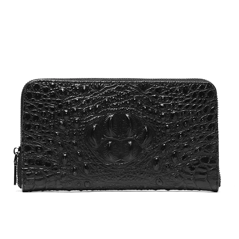 

New Korean men's small bag.wallet fashion crocodile pattern long wallet youth leather hand wallet Men's gift gift