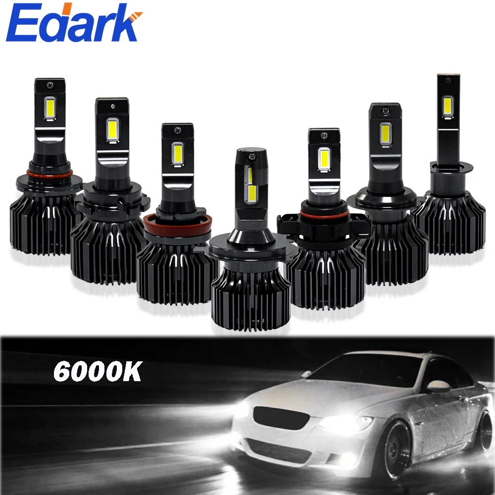 Автомобильные светодиодсветодиодный лампы Edark H1 H7 H8/H9/H11 H10 6000K Canbus CSP светодиодный