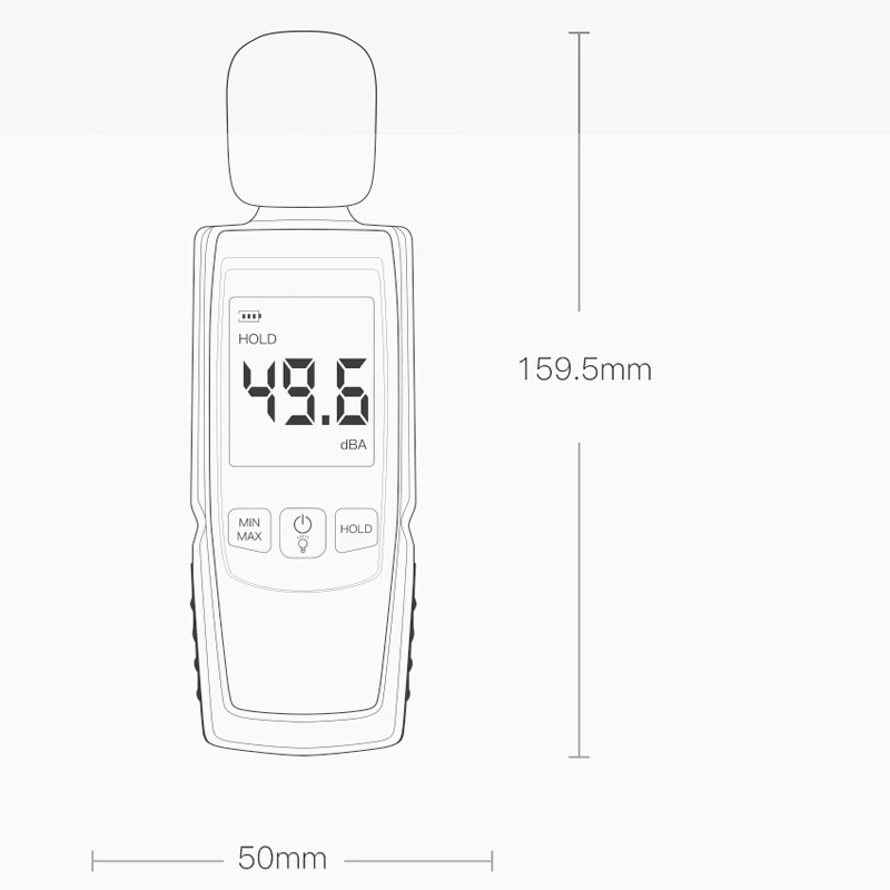

Xiaomi Youpin Duka Decibel Meter High-precision FB1 Noise Detector Backlit Display Volume Detection White