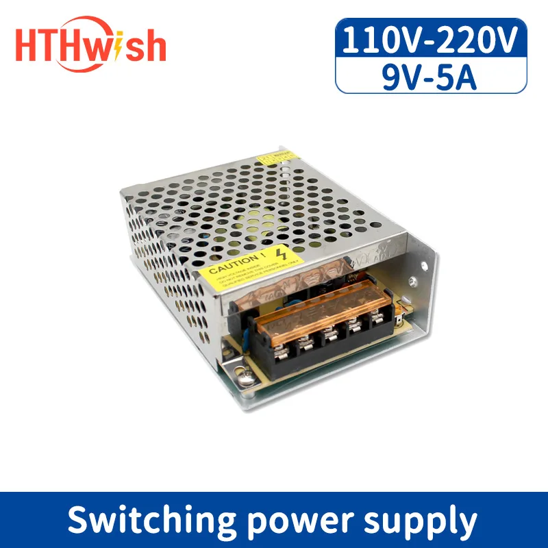 

HTHwish 9V 5A Switching Power Supply 220V To 9 Volt Power Supply 45W Transformer AC TO DC Led Driver for Led Strip CCTV