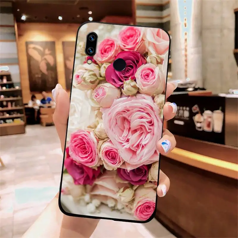 

Elegant Pink Purple Peony flowers Phone Case For Xiaomi Redmi note 4 4X 8T 9 9s 10 K20 K30 cc9 9t pro lite max