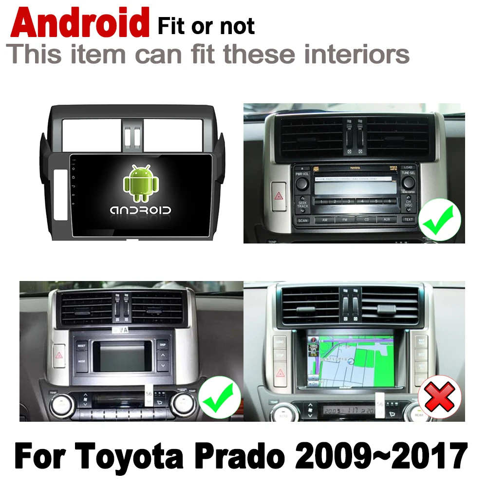 Для Toyota Prado 2009 ~ 2017 2 Автомобильные аксессуары GPS Android навигация мультимедийный