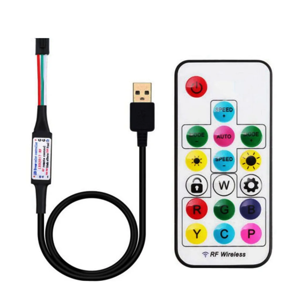 Пульт дистанционного управления RGB WS2812 WS2812B Пиксельная Светодиодная лента с 17