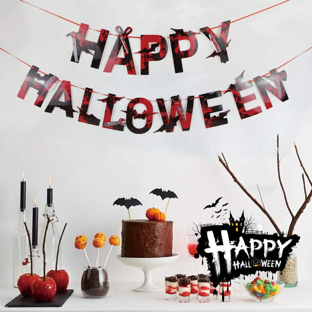 Декоративный Флаг на Хэллоуин треугольный флаг Растяжка украшение для детского
