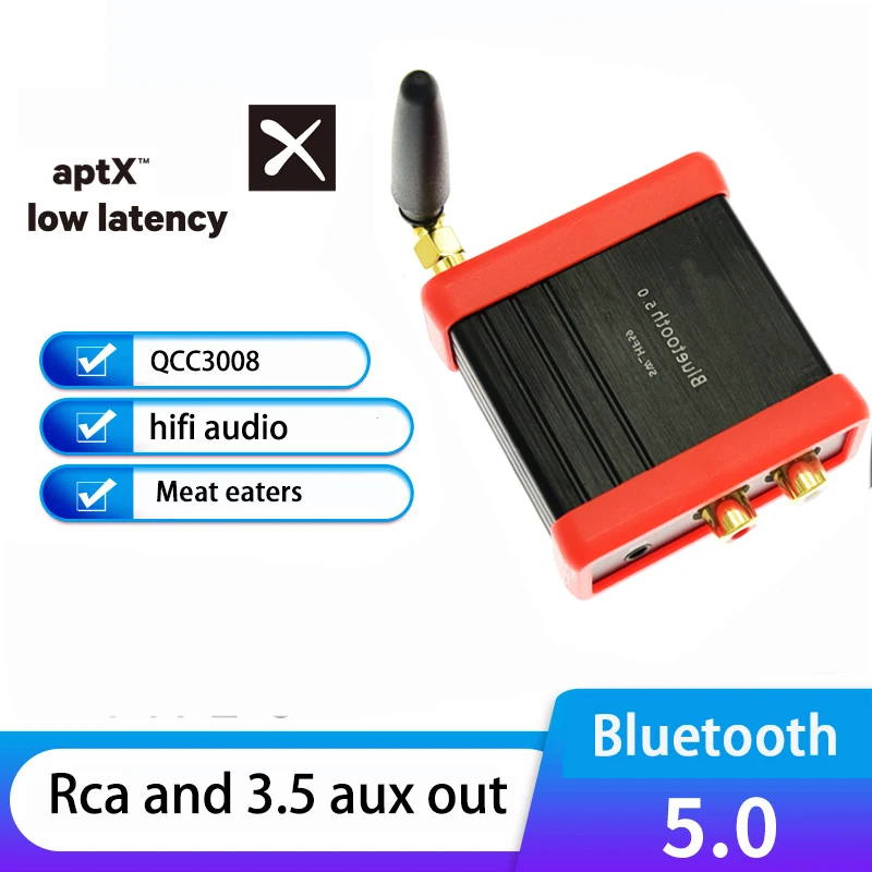

HIFI Bluetooth 5.0 APTX LL Wireless Audio Receiver Stereo music RCA 3.5MM Adapter For headset Car Amplifier Board Transmitter
