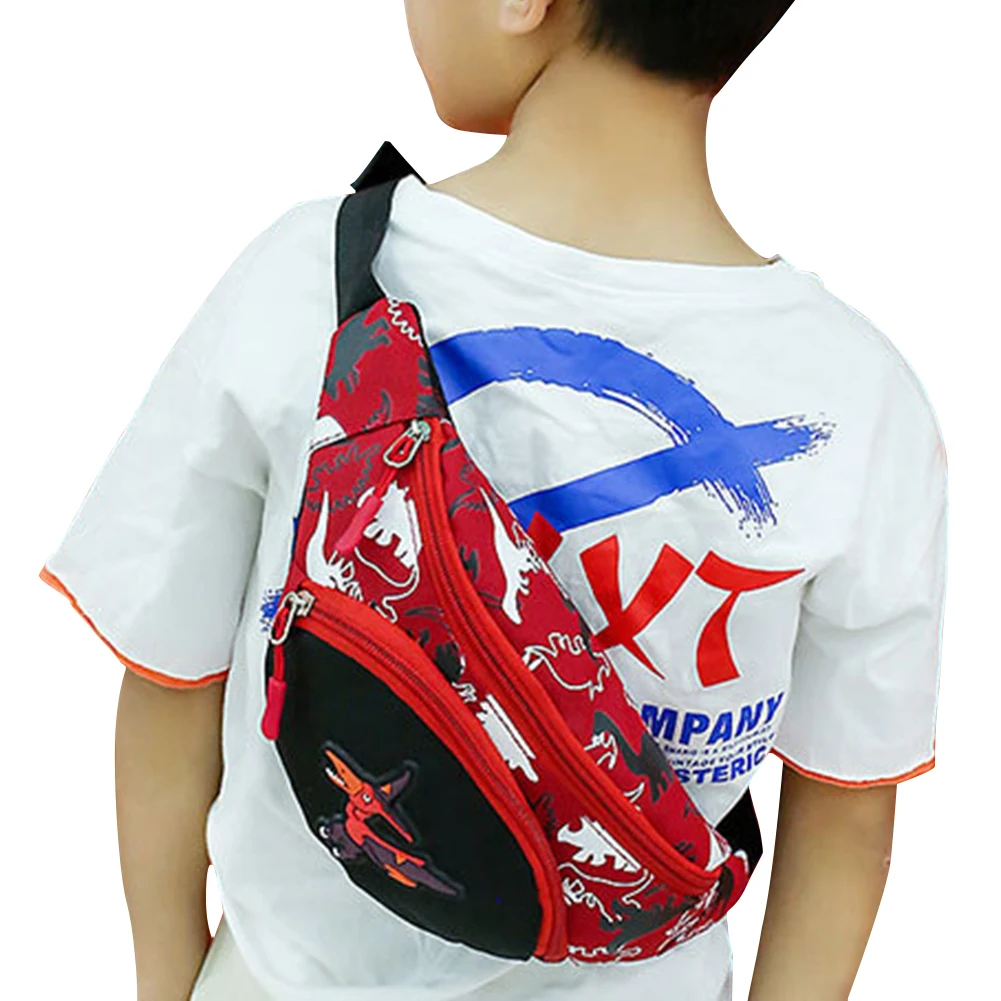 Поясной кошелек для новорожденных девочек и мальчиков, нагрудная сумка с мультипликационным динозавром, детский мешочек на пояс, Детский плюшевый рюкзак на молнии на плечо