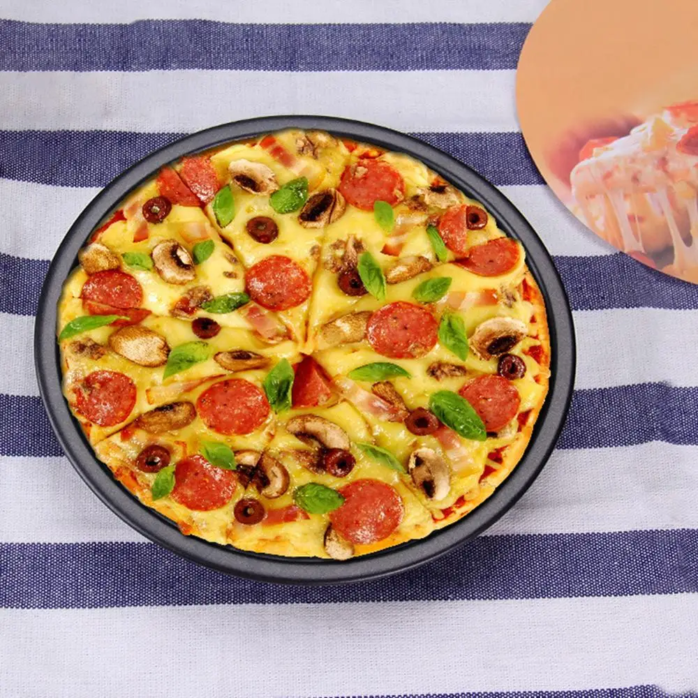 6/7/8/9/10 inchRound Pizza Plate Pan Deep Dish Tray Carbon Steel Non-stick Mold Baking Tool Mould Pattern | Дом и сад