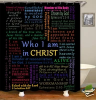 christian bible shower curtainmotivational and inspirational quote colorful design art polyester cloth print bathroom curtains