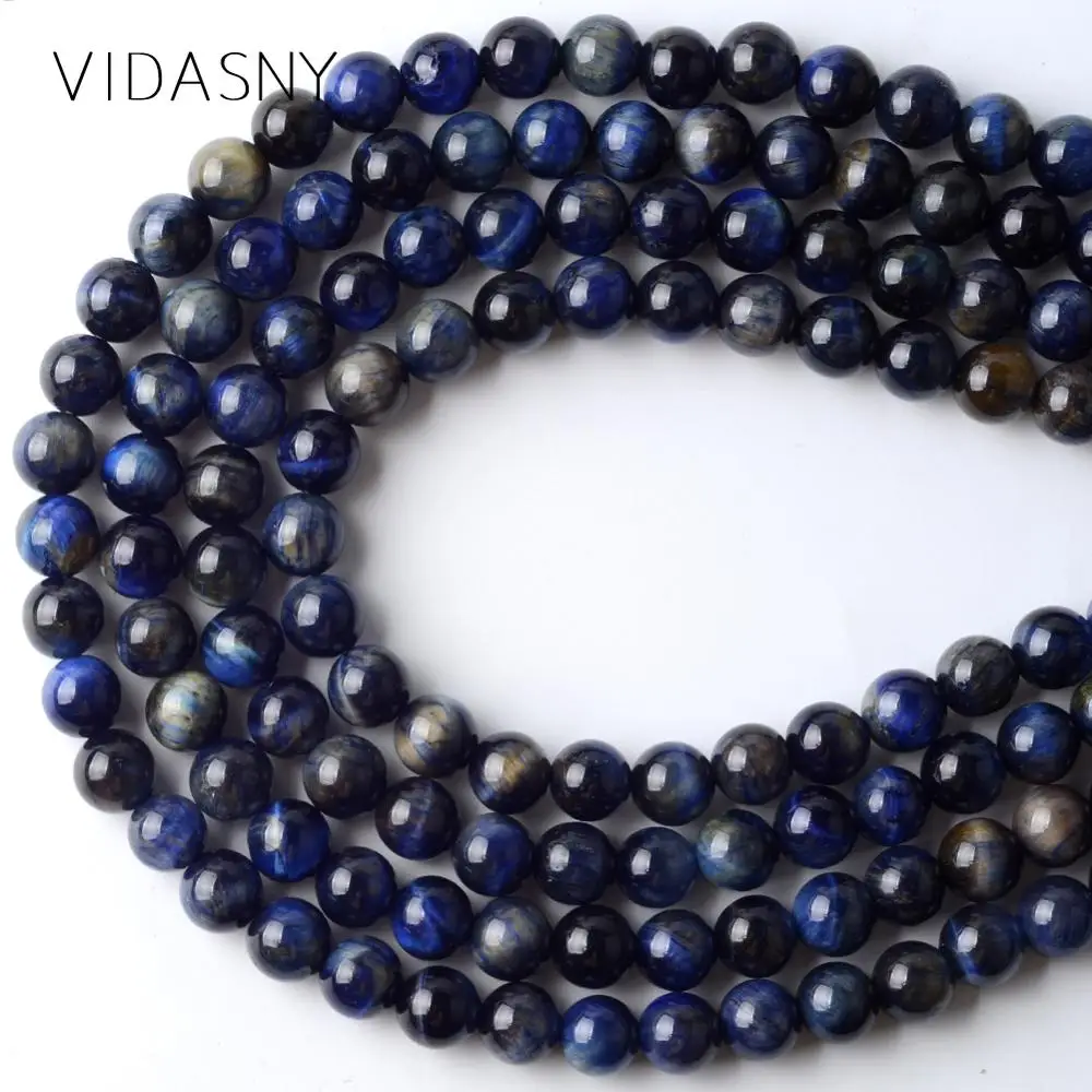 Бусины из натурального камня круглые бусины с отверстием под Лазурит синий