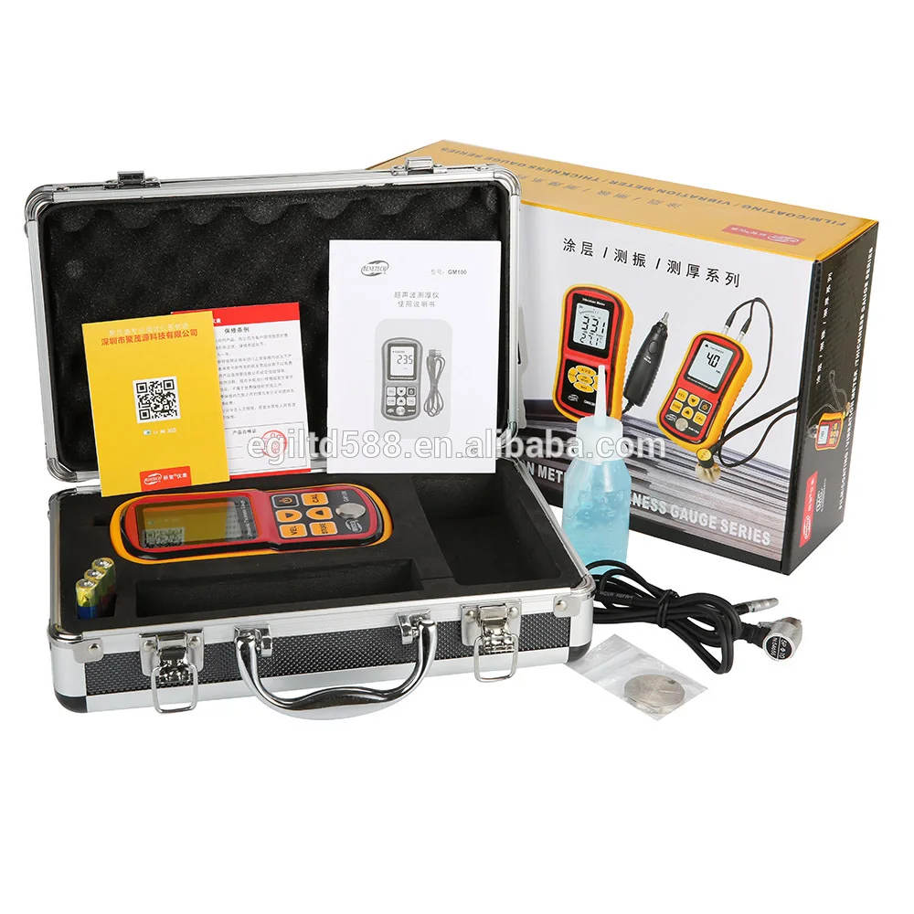 

Benetech GM100 Ultrasonic Thickness Gauge Digital LCD Metal Thickness Gauge Sound Velocimeter 1.2-225mm(Steel)0.1mm Resolution