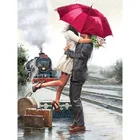 Алмазный Набор для рисования, 5D DIY Полная Алмазная вышивка, круглые и квадратные Алмазная мозаика, украшение дома, пара поезд Art Наклейки для Вышивка крестом