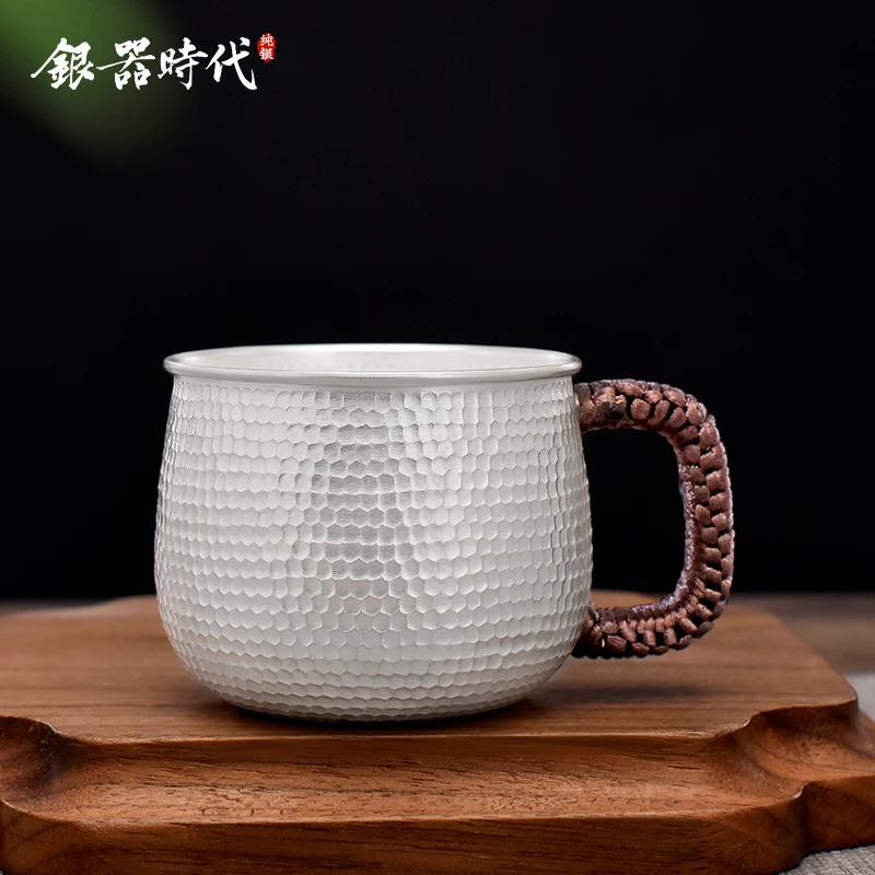 

Silver age silver 999 coffee cup cup multi-purpose health cup pure manual master cup small water basin