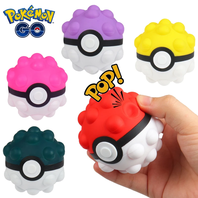 

Anime Pokemon Pokeball 3D Stress Reliever Ball Fidget Toy Cute Push Bubble Decompression Antistress Squeeze Silicone Ball Gifts