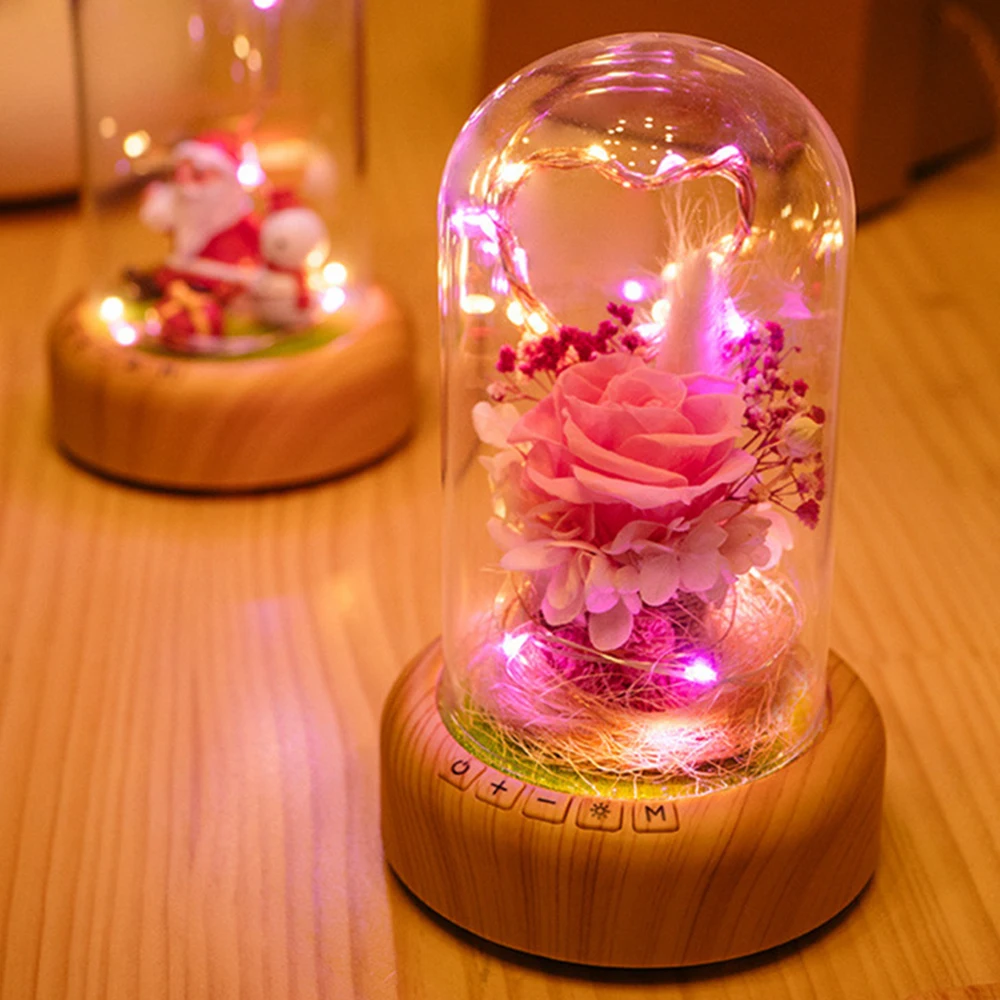 Милая светодиодная Ночная лампа Беспроводная Bluetooth колонка Цветочная яркая