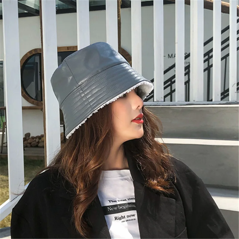 Осенне зимняя шляпа YOYOCORN женская кожаная Панама с куполом британская ретро плюс