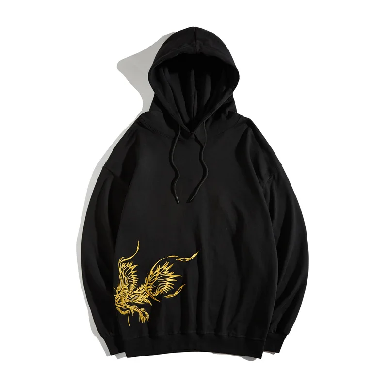 2021 осенние толстовки с вышивкой Феникс и свитшот для мужчин хип-хоп Свободная