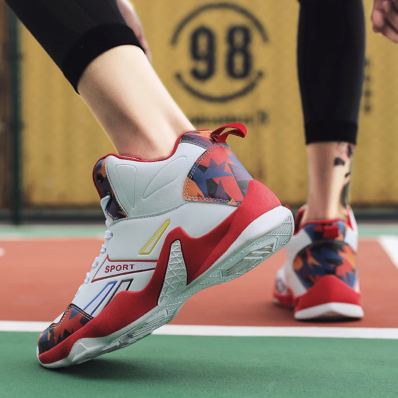 New Spring High-top Basketball for Man Light Unisex Basketball Sneakers Men fashion Prints Sports Training Shoes Ankle Boots