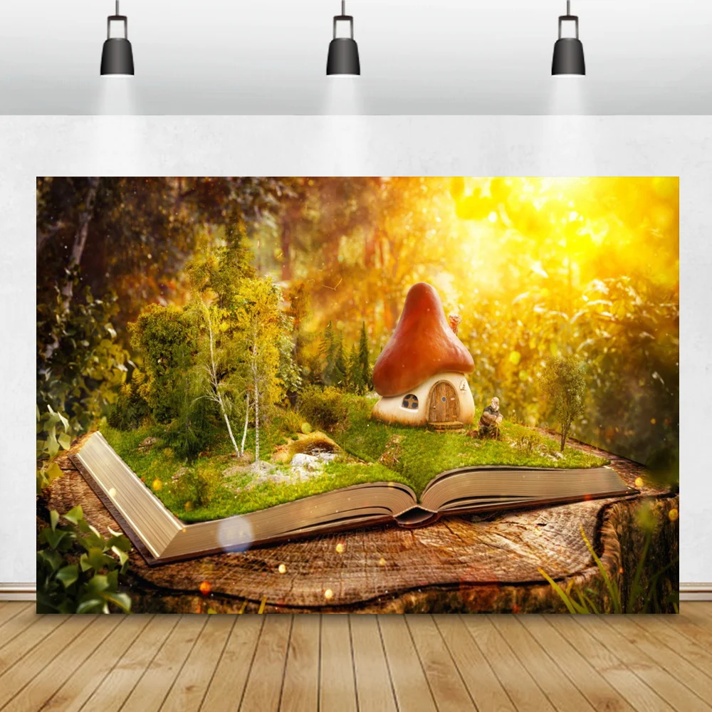 Сказочная страна чудес фотография Фон Старое дерево грибы Феи принцесса малыш