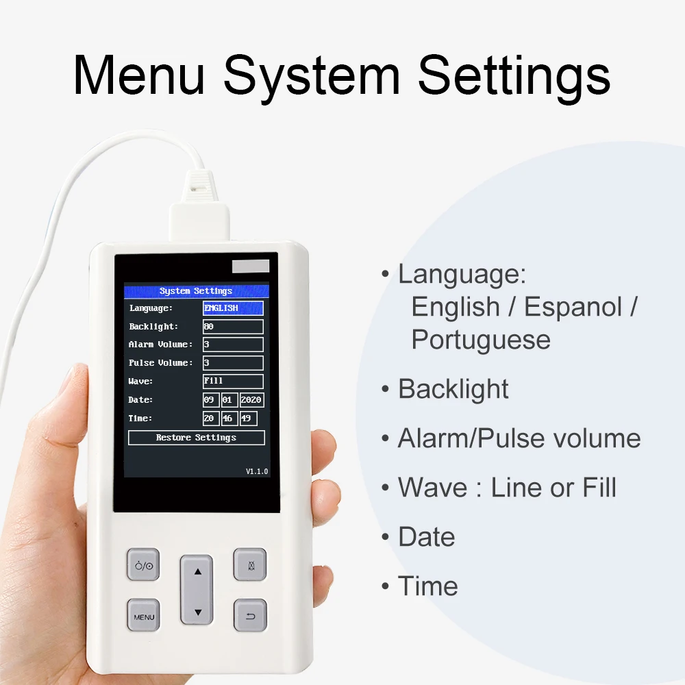 Пульсоксиметр ручной домашний мониторы здоровья прибор Пальчиковый для