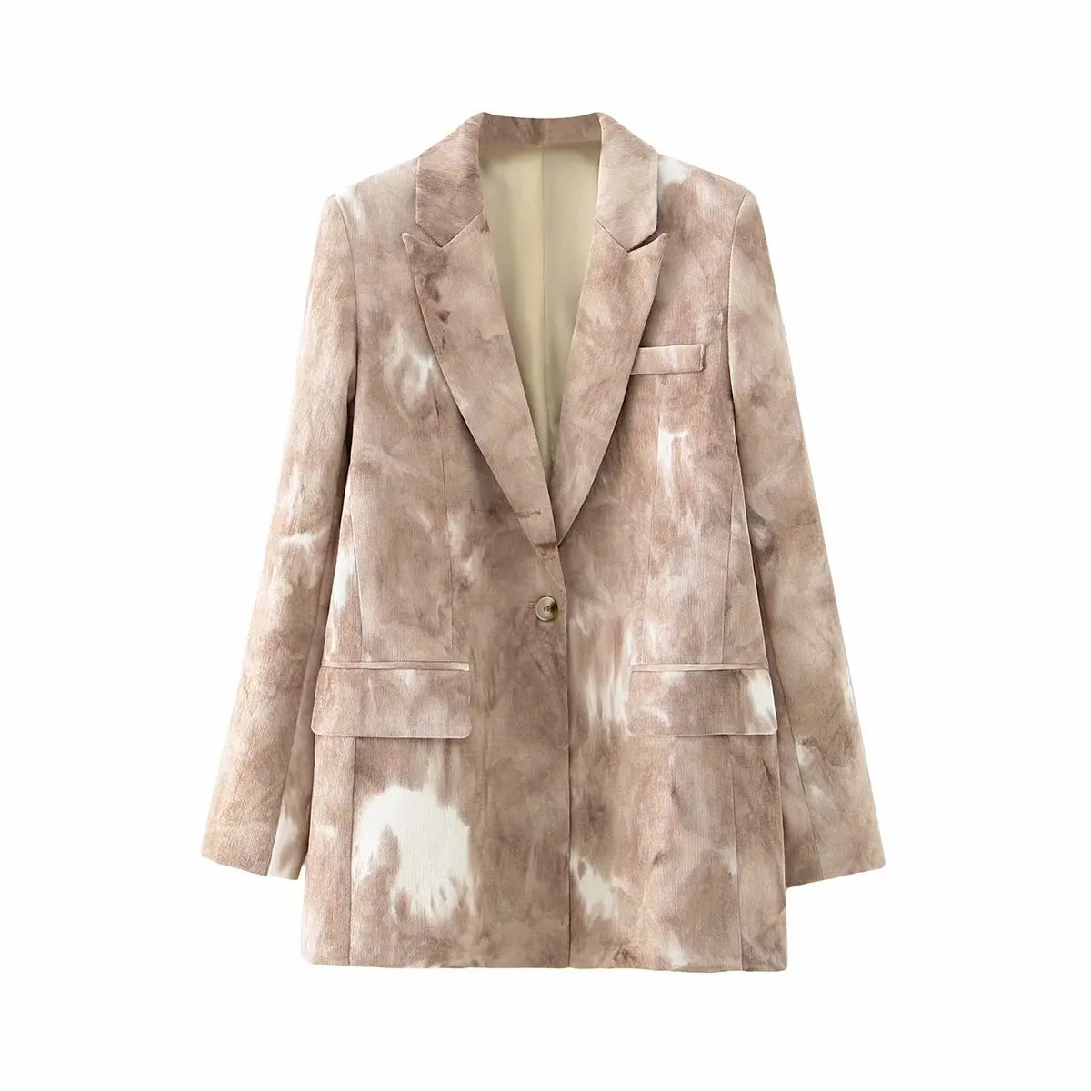 

2020 Summer New Tie-Dye One Button zaraing-style za women 2020 sheining vadiming women female blazer Suit jacket Dt27640