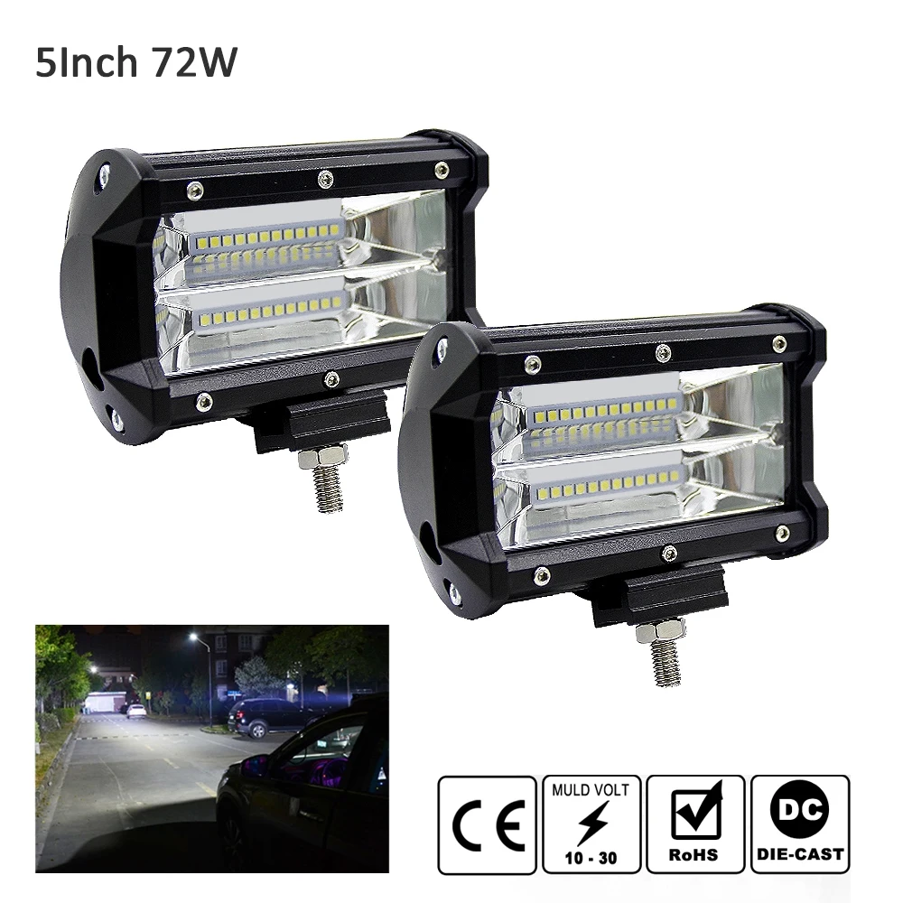 Новый светодиодный 72 Вт 5 дюймов лампы освещения Противотуманные фары для