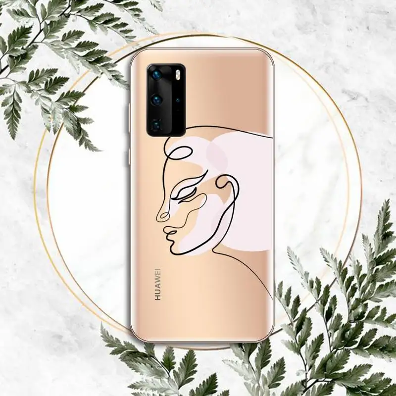 

Art Abstract Phone Case Clear Transparent for huawei honor P 40 30 20 lite Pro 10 i 8 9 x p smart 2019