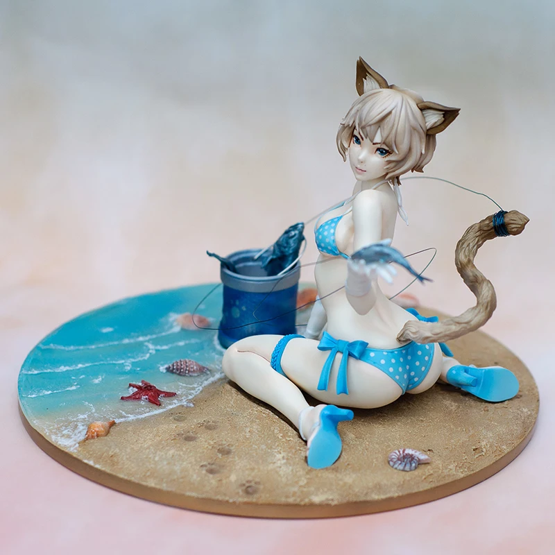 

GK hand-made resin white mold WF2019 summer cat girl white mold spot KIT GK model doll sexy Figure Model Toy Unassembled