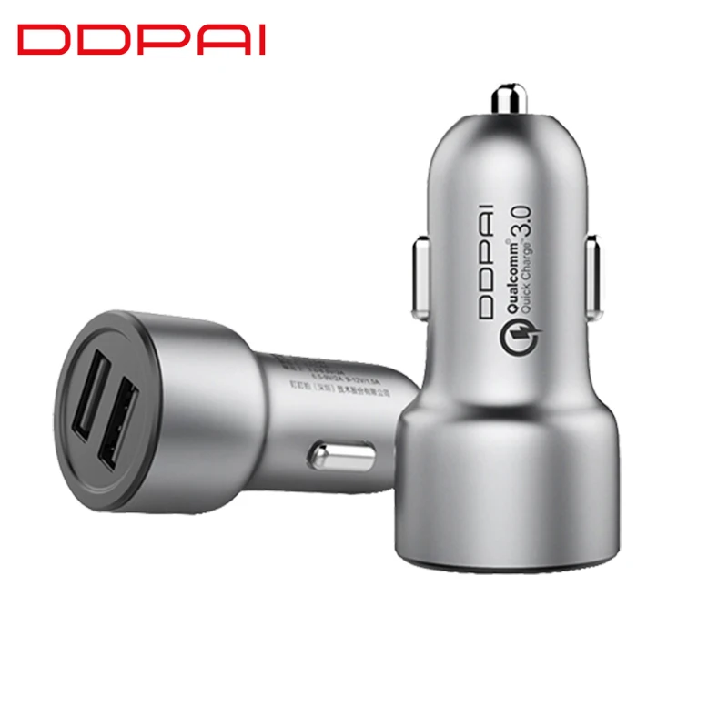 Оригинал DDPai 2USB порт автомобильное зарядное устройство QC3.0 быстрое металлический