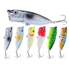 Лидер продаж, 1 шт., рыболовные приманки 6,5 см12 г, топвотер, Поппер, приманка 12 цветов, жесткая приманка, Искусственные воблеры, пластиковые рыболовные снасти с крючком 6 #