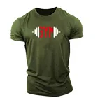 Мужская спортивная футболка с коротким рукавом для фитнеса и бега, летняя Облегающая рубашка из полиэстера, мужская одежда 2021