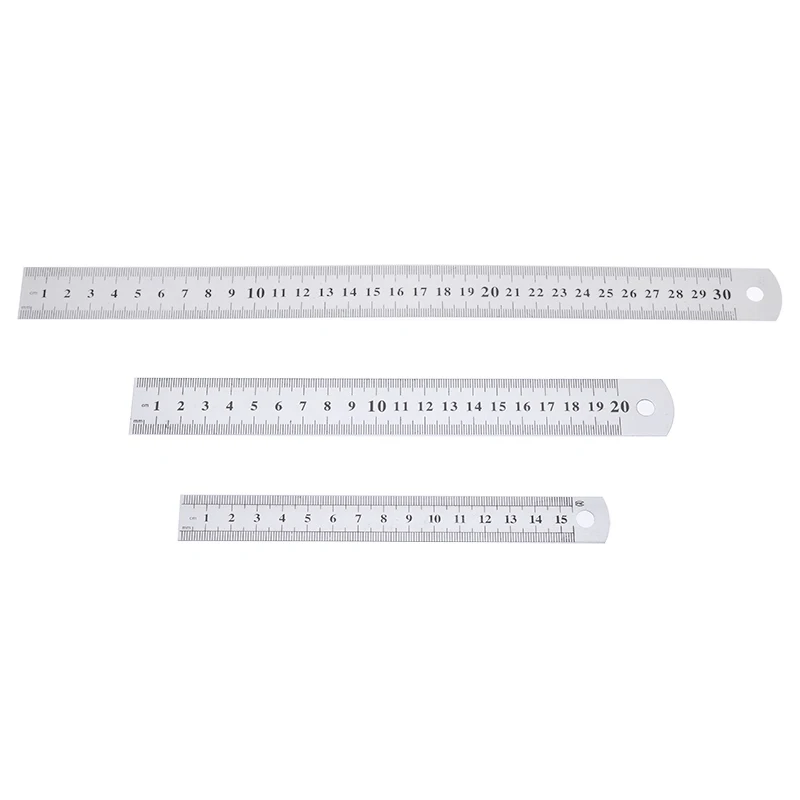 3 шт. Метрическая стальная линейка двухсторонняя измерительная прямая Линейка