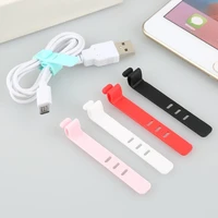 new fashion 1pcs five colors reusable fixing cable organizer earphone mouse ties cable management wire cable winder dropship