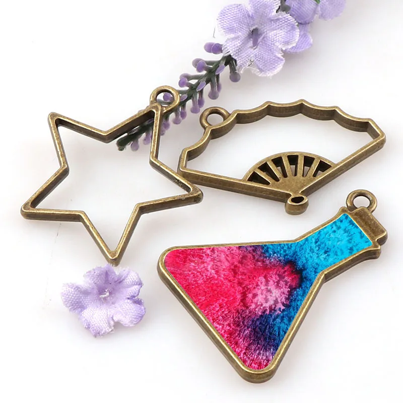 Винтажный Складной вентилятор звезда колба античная бронза металлическая полая