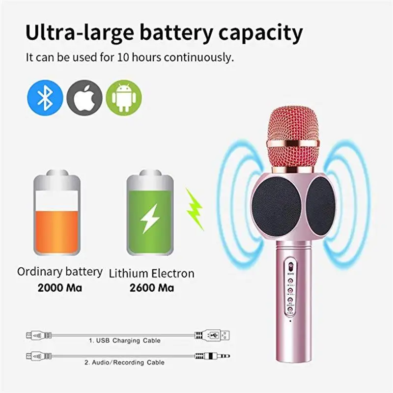 FELYBY E103 беспроводной bluetooth-микрофон для караоке с динамиком детей дома вечерние