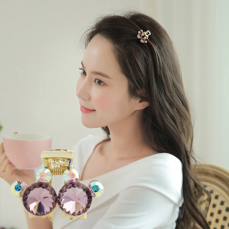 

CHIMERA Metal Hair Claw Clip Purple Crystal Hair Clamp Crab Women Elegant Gold Hollow Geometric Headband Hairpin Hair Accessorie